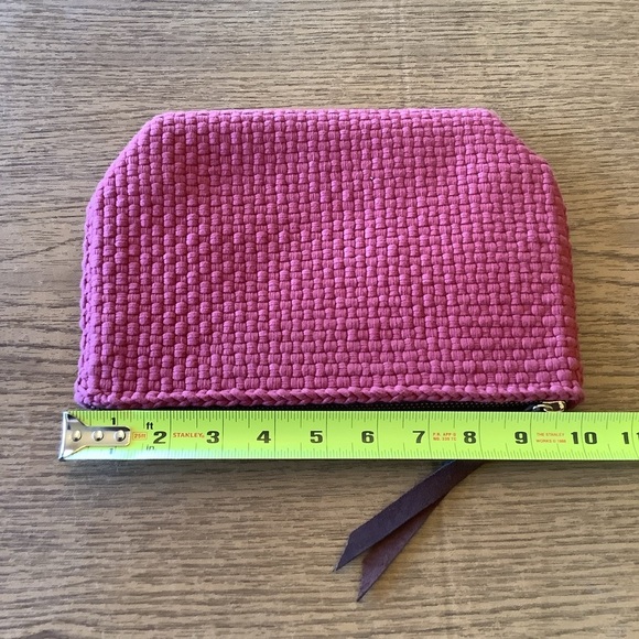 Rags to Riches Red Woven Clutch Zipper Pouch - Picture 3 of 4